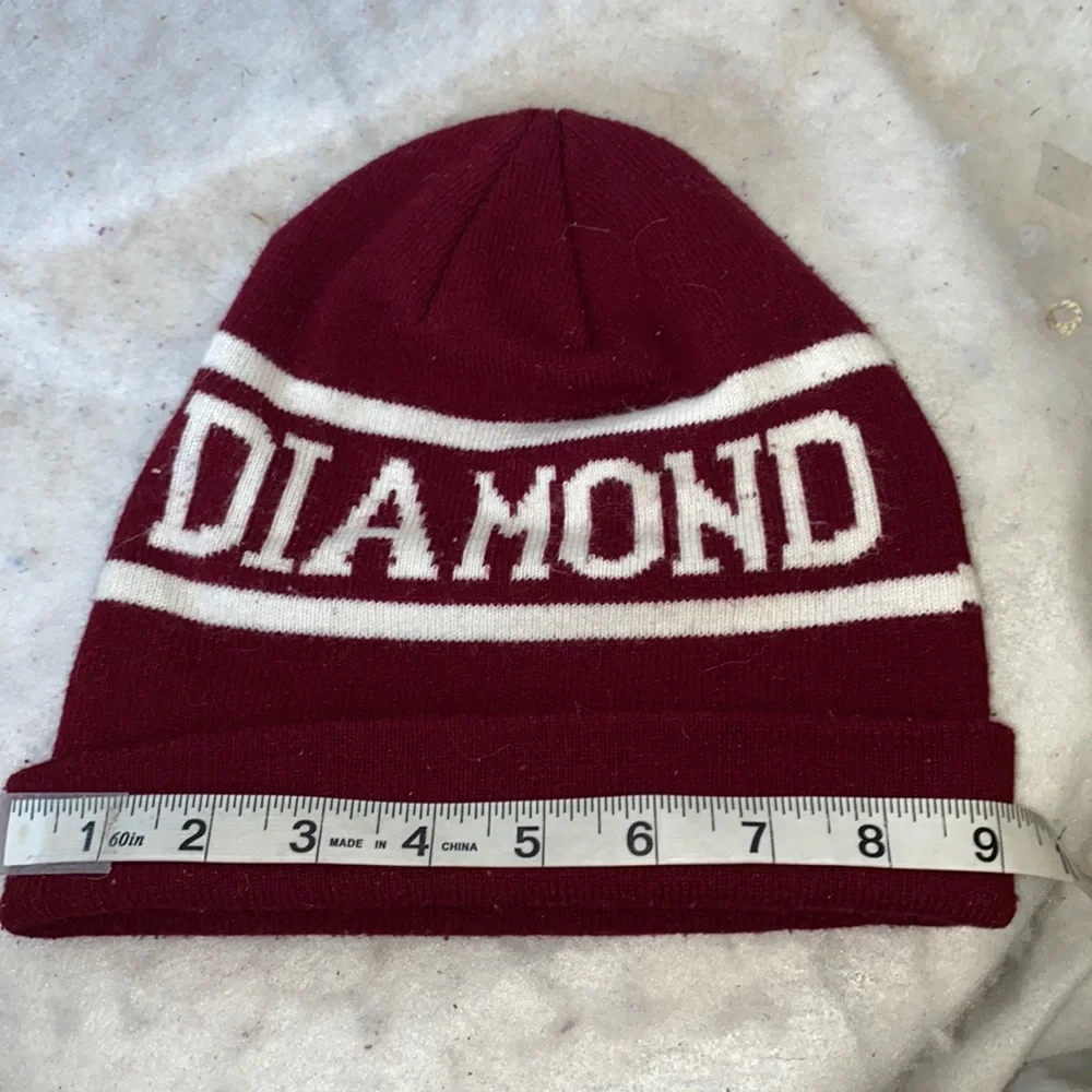 Diamond Supply Co Burgundy And White Beanie - Picture 9 of 9